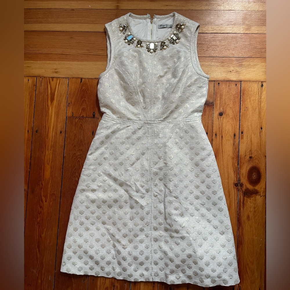 Eliza J gold/cream cocktail dress worn once